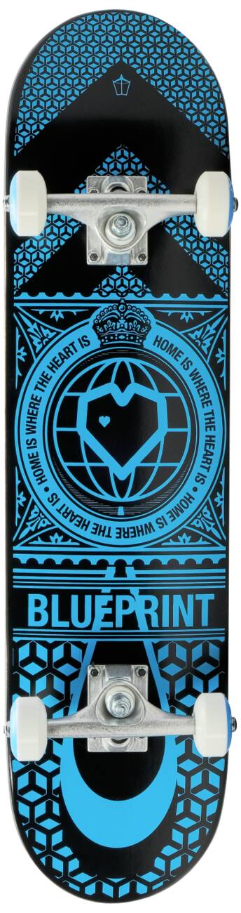 Blueprint Home Heart Skateboard completo - Black/Blue