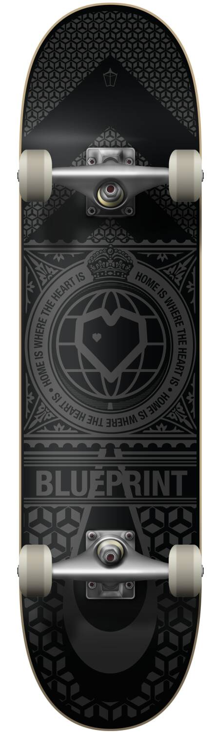 Blueprint Home Heart Skateboard completo - Black/Grey