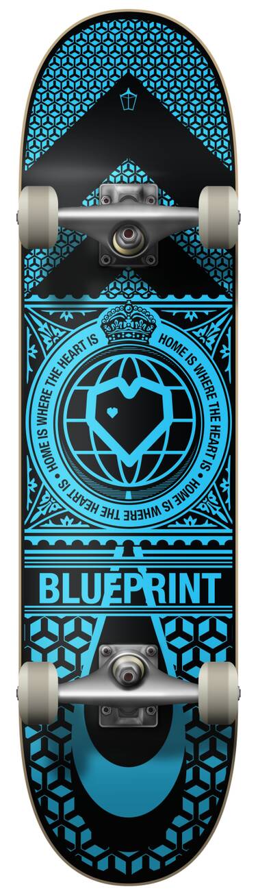 Blueprint Home Heart Skateboard completo - Blue/Black