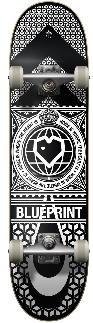 Blueprint Home Heart Skateboard completo - Black/White