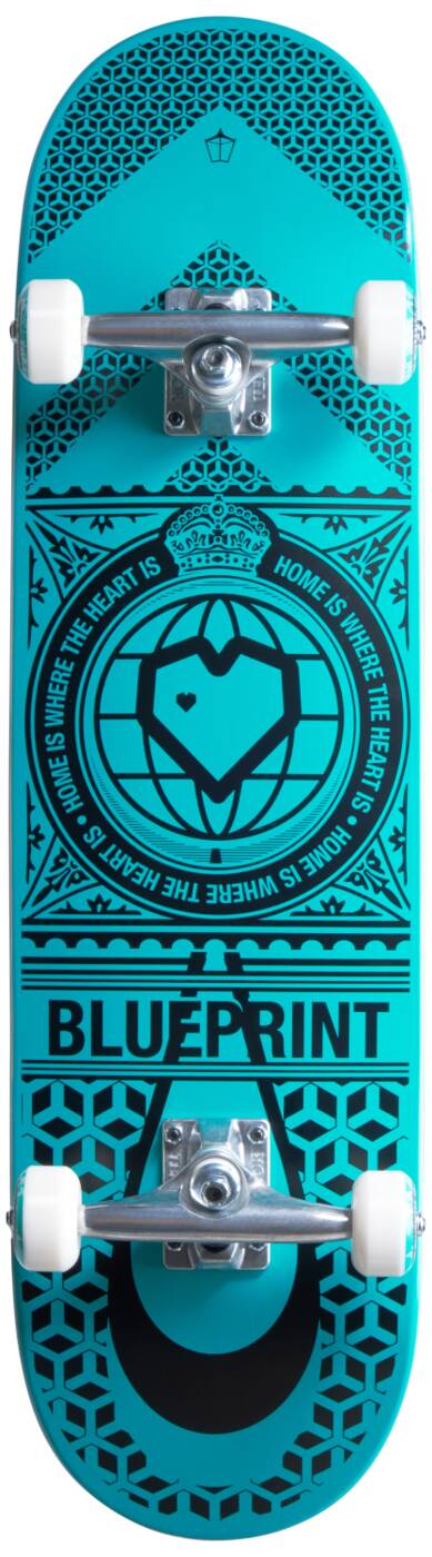 Blueprint Home Heart Skateboard completo - Black/Teal