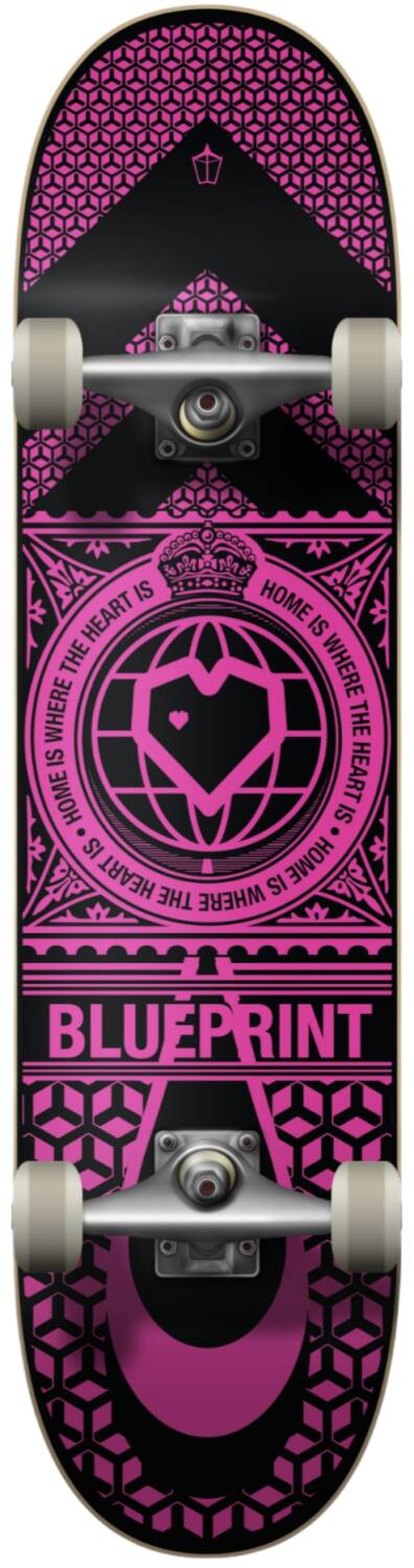 Blueprint Home Heart Skateboard completo - Pink