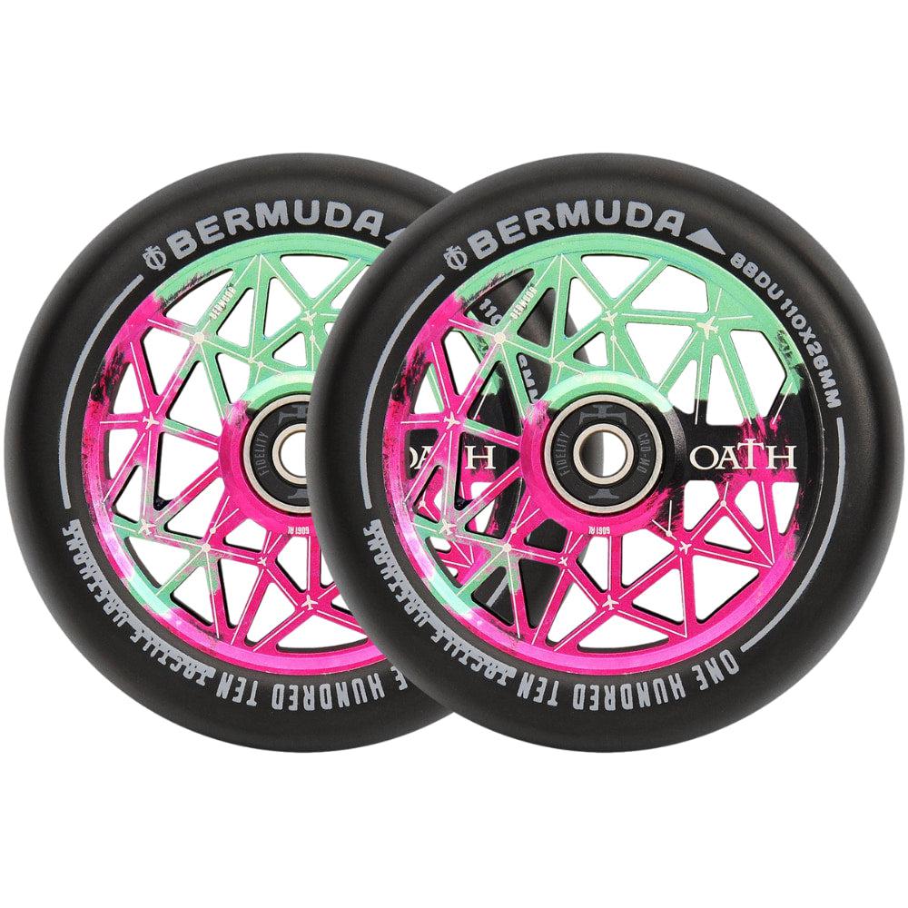 Oath Bermuda 110MM Hjul Til Løbehjul 2-Pak - Green/Pink-ScootWorld.dk