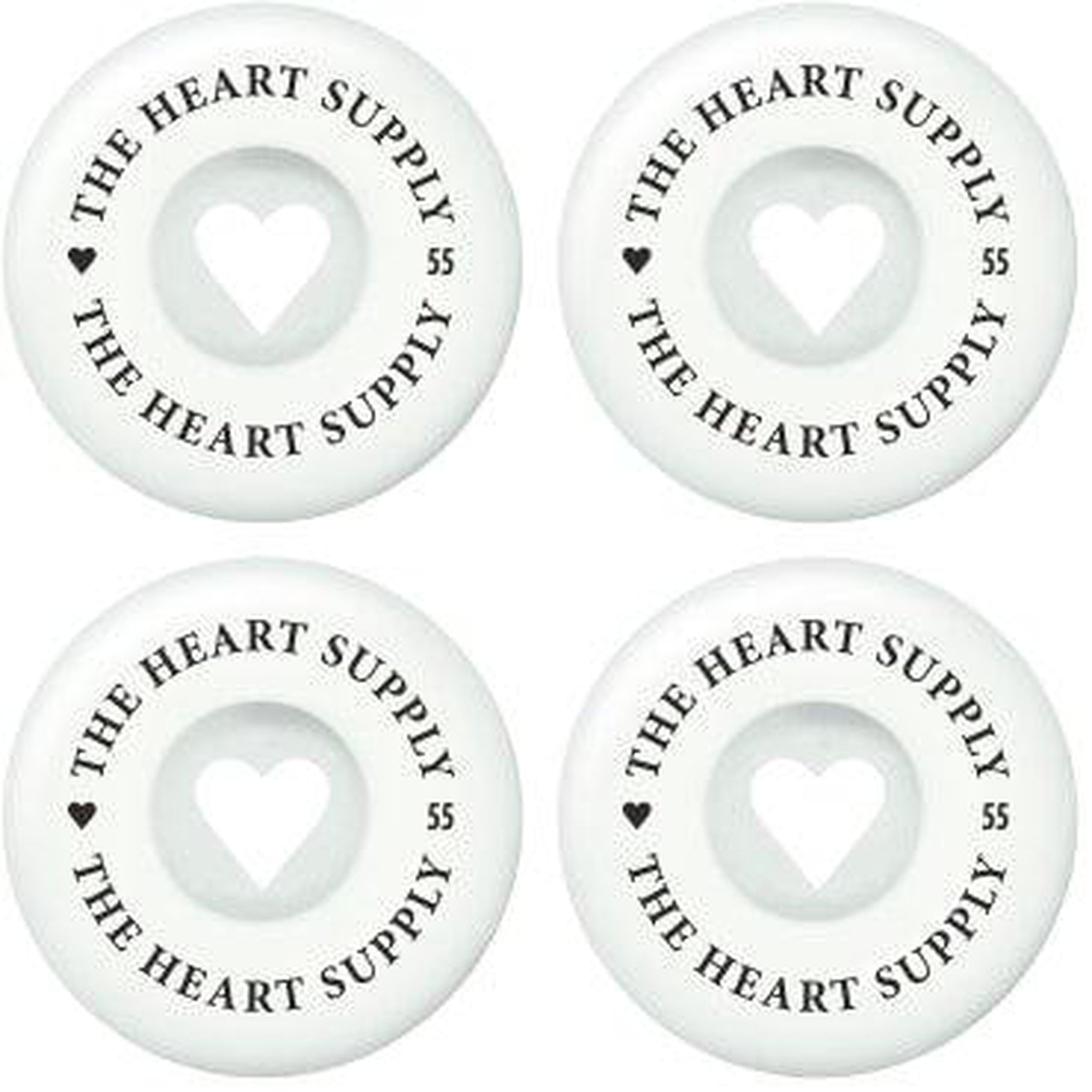 Heart Supply Clean Heart 99A Skateboard Hjul 4-Pak - White/Black-ScootWorld.dk