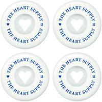 Heart Supply Clean Heart 99A Skateboard Hjul 4-Pak - White/Blue-ScootWorld.dk