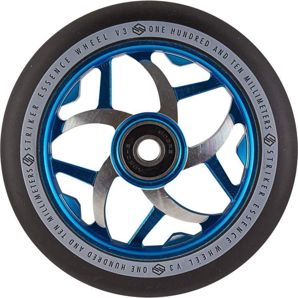 Striker Essence V3 Sort PU 110mm Hjul Til Løbehjul - Splash Black/Blue-ScootWorld.dk