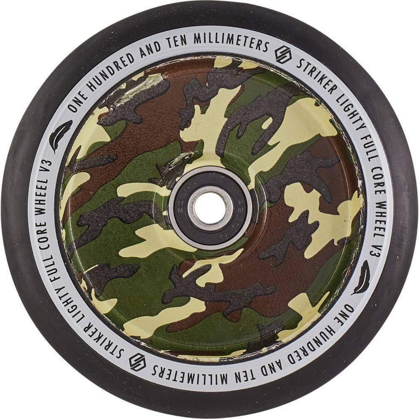 Striker Lighty Fullcore V3 Sort PU 110mm Hjul Til Løbehjul - Camoflague-ScootWorld.dk